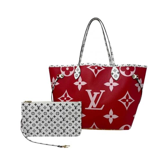 Louis Vuitton Red/Multi Giant Monogram Ltd. Ed MM Neverfull Tote Bag - Picture 1 of 14